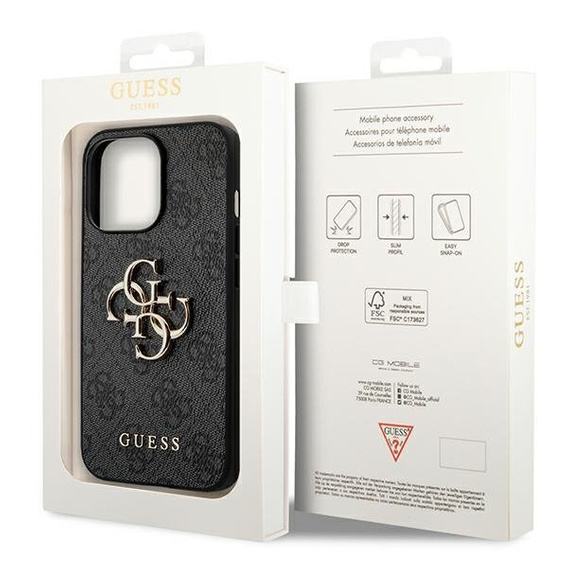 Etui GUESS do iPhone 14 Pro, 4G Big Metal Logo, szare