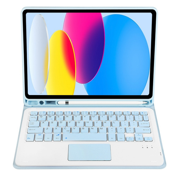 Etui z klawiaturą do iPad 11" 2025 A16 (11 gen.) / iPad 10.9" 2022 (10 gen.), TouchPad Pen Slot, niebieskie