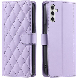 Etui z klapką do Samsung Galaxy A16 / A16 5G, Rhombus Crossbody Leather, fioletowe