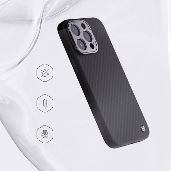 Etui NILLKIN do iPhone 15 Pro, CamShield Carbon Case, czarne