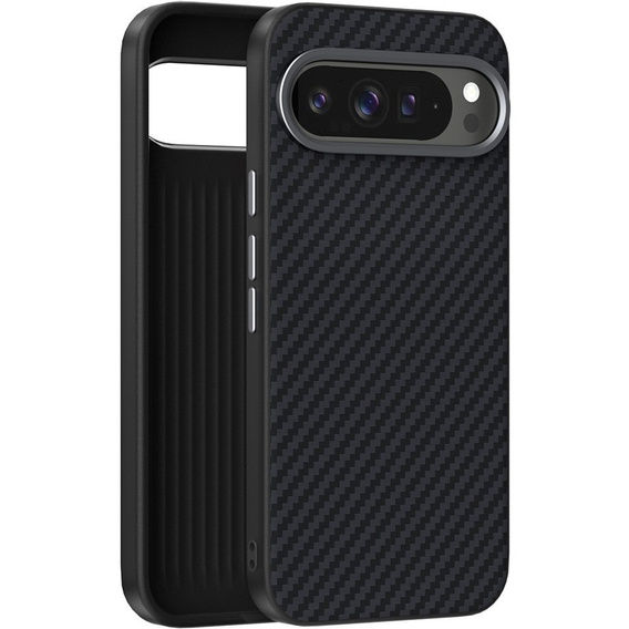 Etui do Google Pixel 10 / 10 Pro, ABEEL, do MagSafe, z teksturą karbonu, czarne