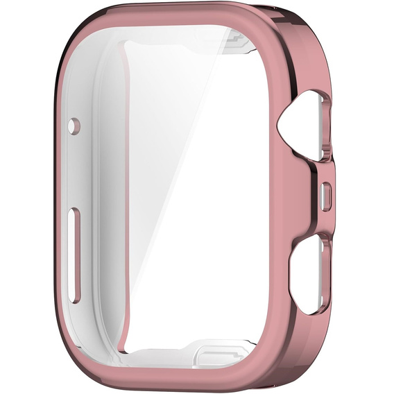 2w1 Etui silikonowe z osłoną ekranu do Huawei Watch Fit 4 – lekka ochrona wyświetlacza i boków - różowe