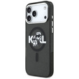 Etui Karl Lagerfeld IML Glitter Karl & Choupette Sketch Logo MagSafe do iPhone 17 Pro Max
