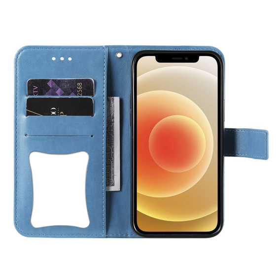 Etui z klapką do Oppo Reno5 Z / A94 / A95 5G, Mandala, niebieskie