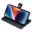 Etui z klapką do iPhone 15, Wallet Zipper Pocket, czarne