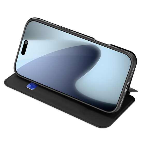 Etui Dux Ducis do iPhone 17 Pro Max, Skin Pro, z klapką, z miejscem na kartę, czarne