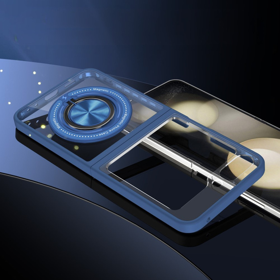 Etui do Samsung Galaxy Z Flip7 FE / Z Flip6, Corners Dropproof, do MagSafe, przezroczyste / granatowe