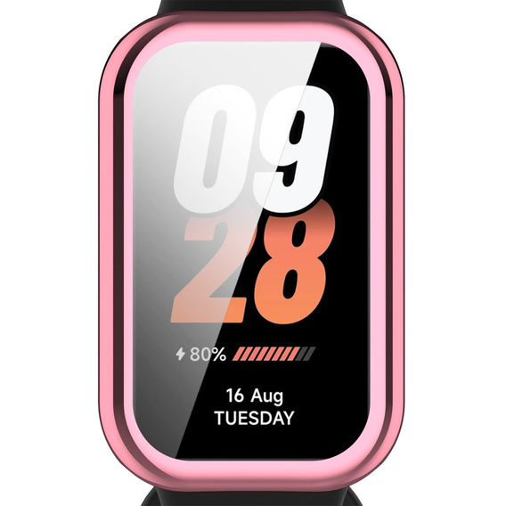 2w1 Etui z Osłoną do Xiaomi Redmi Smart Band 2 / Xiaomi Smart Mi Band 8 Active, Różowe