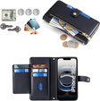 Etui z klapką do iPhone 16E, Wallet Zipper Pocket, czarne
