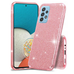 Zestaw Etui do Samsung Galaxy A33 5G, Glitter Case, Różowe rose gold + Szkło