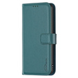 Etui z klapką do Samsung Galaxy S23 FE, BINFEN Wallet, zielone + szkło 9H