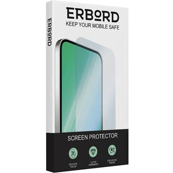 2x Szkło Hartowane do iPhone 15, ERBORD 9H Hard Glass, szybka