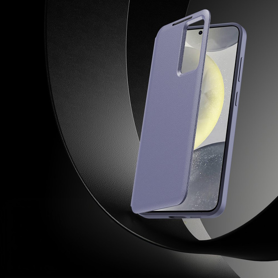 Etui z klapką do Samsung Galaxy S24 FE, Smart View Wallet, lawendowe