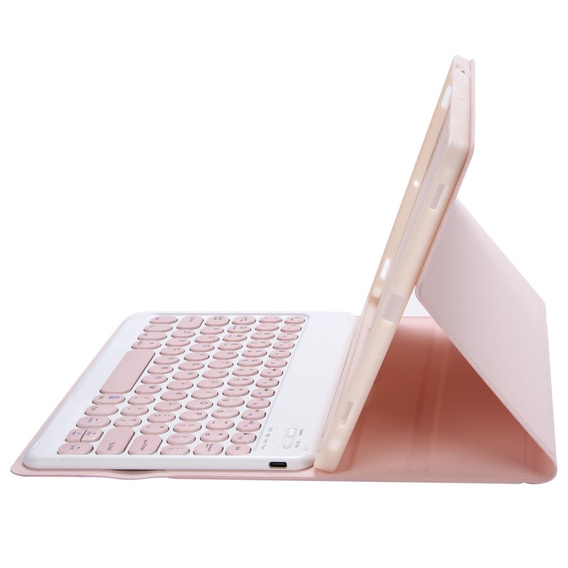 Etui z klawiaturą do iPad 10.2" 2021/2020/2019 (9/8/7 gen.) / Air 10.5" 2019 (3 gen.), Leather Pen Slot, różowe rose gold