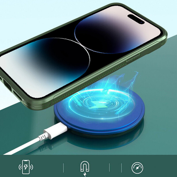 Etui do iPhone 14 Pro Max, Slide Camera Magsafe, zielone