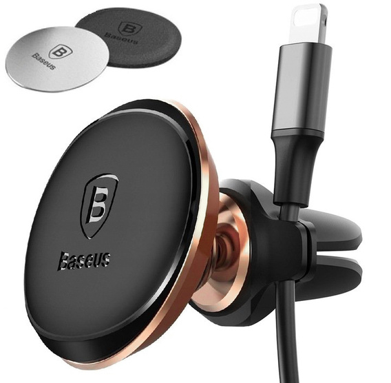 Magnetyczny uchwyt samochodowy Baseus do kratki nawiewu - różowe złoto