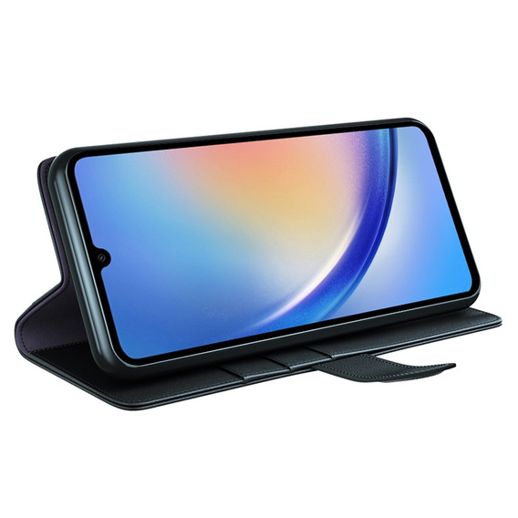 Etui z klapką do Samsung Galaxy A35 5G, Split Leather, czarne