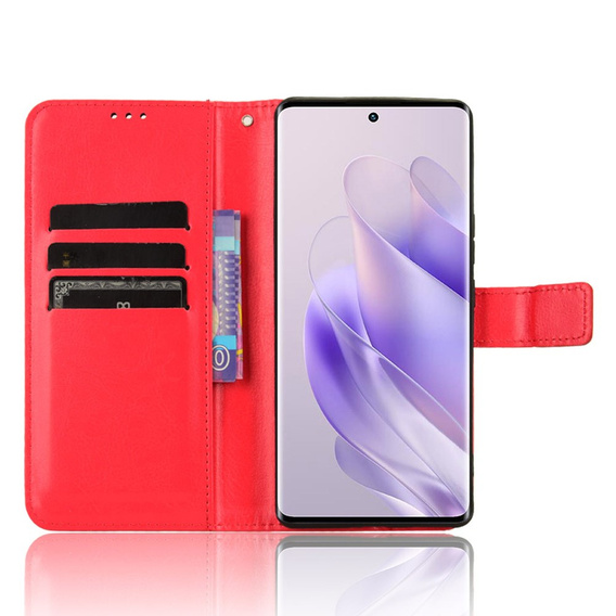 Etui z klapką do Infinix Zero 30 5G, Crazy Horse Wallet, czerwone
