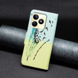 Etui z klapką do Realme C53 4G, Wallet, Feather niebieskie / żółte