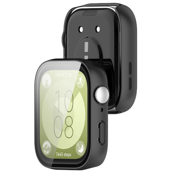 2w1 Etui + Szkło Hartowane do Huawei Watch Fit 3, Czarne