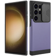 Pancerne etui do MagSafe na Galaxy S24 Ultra, ERBORD MagProtect Cam Slider, fioletowe