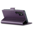 Etui do Samsung Galaxy S25 Ultra, ERBORD Glossy Litchi, portfel z klapką, fioletowe