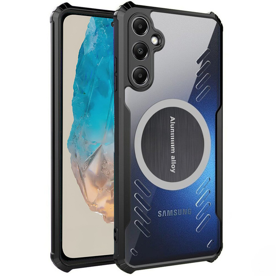Etui do Samsung Galaxy M35, z blaszką magnetyczne, przezroczyste / czarne