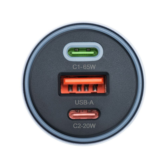 Ładowarka samochodowa Forcell F-Energy Alu 85 W, 2 × USB-C + USB-A, PD / QC 4.0 / SFC 2.0