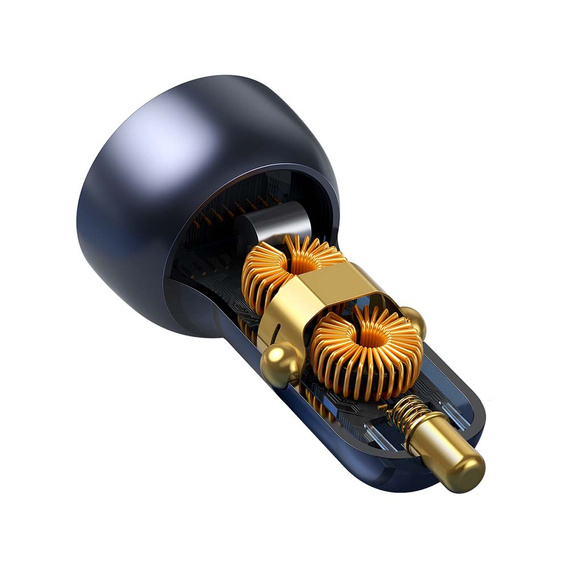 Baseus Particular 3.1 – ładowarka samochodowa 65W (USB-C + USB-A), przezroczysta