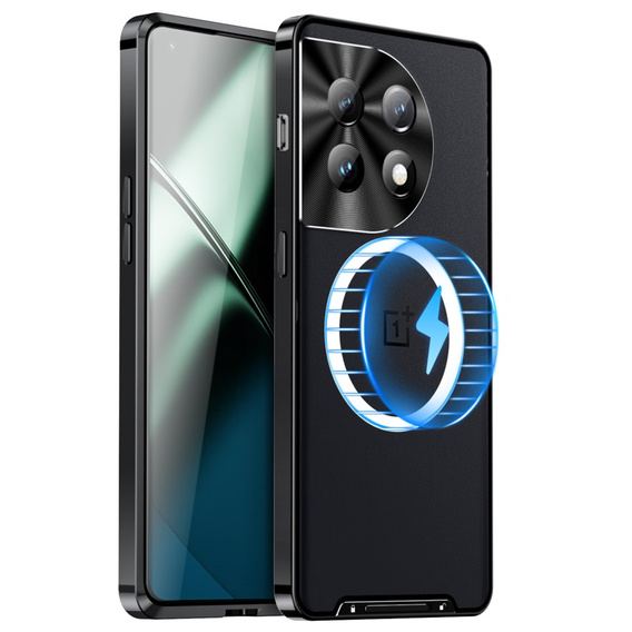 Etui z ochroną aparatu do OnePlus 12 5G, CamShield MagSafe, przezroczyste / czarne