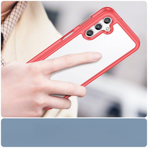 Etui do Samsung Galaxy A14 4G/5G, Fusion Hybrid, przezroczyste / czerwone