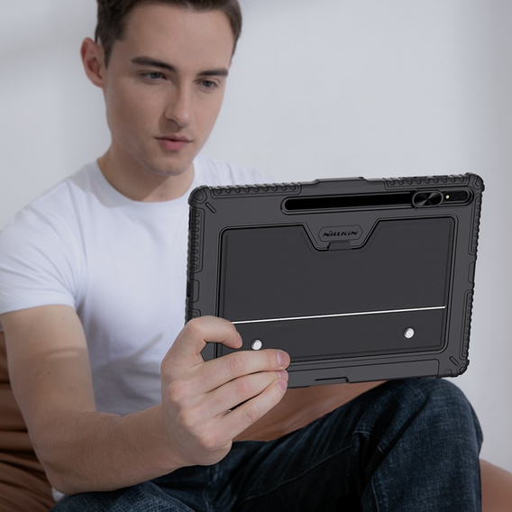 Etui z klawiaturą do Galaxy Tab S8+ / Tab S7 +/ Tab S7 FE, NILLKIN Bumper Pen Slot, czarne