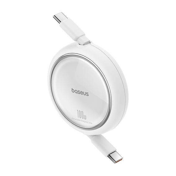 Zwijany kabel Baseus Free2Draw Mini USB-C 100W – biały