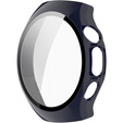 2w1 Etui z twardą ramką i szkłem hartowanym do Huawei Watch 5 46mm- ciemnoniebieskie