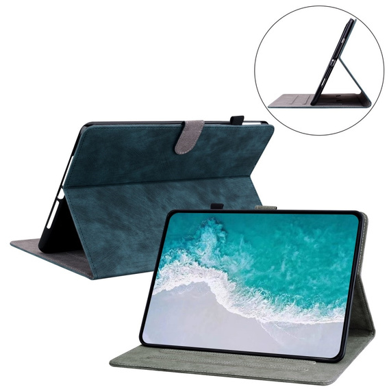 Etui do Samsung Galaxy Tab S9, Wallet Pen Slot, zielone