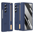Etui do Samsung Galaxy Z Fold7 5G, z podstawką, szkłem i rysikiem - granatowe