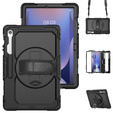 Wytrzymałe etui z paskiem na ramię do Samsung Galaxy Tab S10 FE+ (SM‑X620/X626B) - czarne