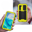 Etui pancerne do Samsung Galaxy S23, R-JUST CamShield Slide, żółte / czarne
