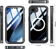 Etui do iPhone 16E, Shockproof, ze szkłem, do MagSafe, czarne