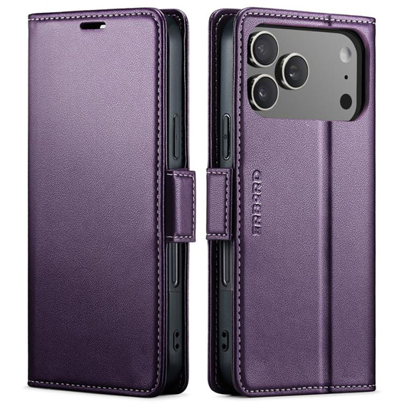 Etui portfelowe ERBORD Glossy Litchi z klapką do iPhone 17 Pro Max