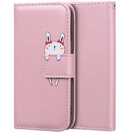 Etui z klapką do Motorola Moto G22, Wallet Bunny, różowe