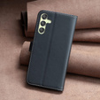 Etui z klapką do Samsung Galaxy A25 5G, BINFEN Wallet, czarne + szkło 9H