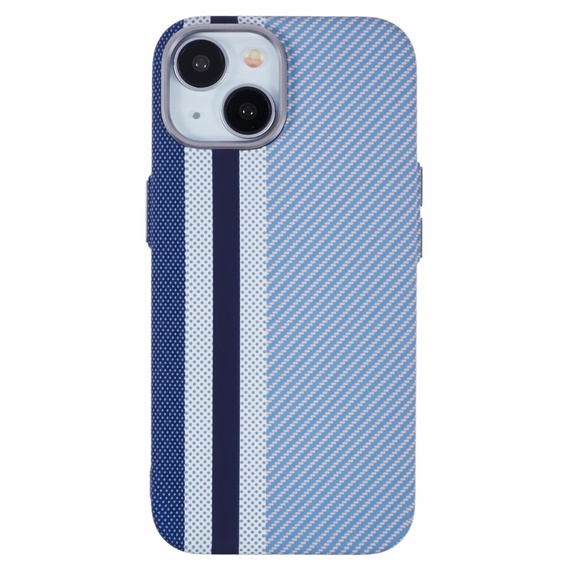 Etui do iPhone 15, Carbon Fiber MagSafe, niebieskie