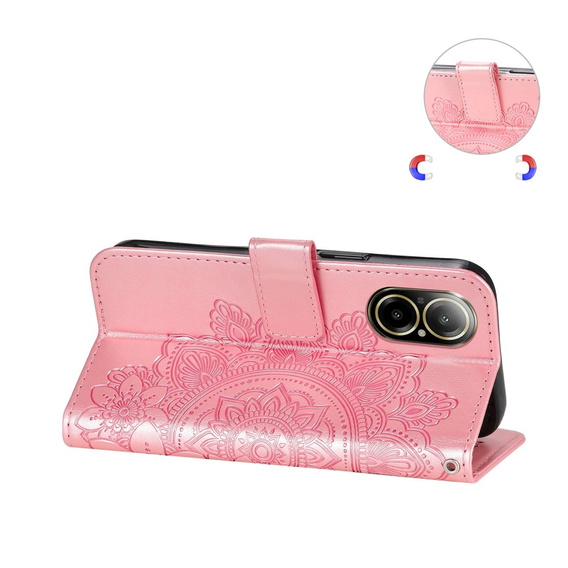 Etui z klapką do Realme C67, Mandala, różowe rose gold