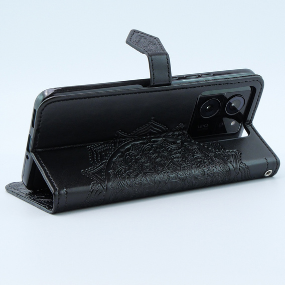 Etui z klapką do Xiaomi 13T / 13T Pro, Mandala, czarne