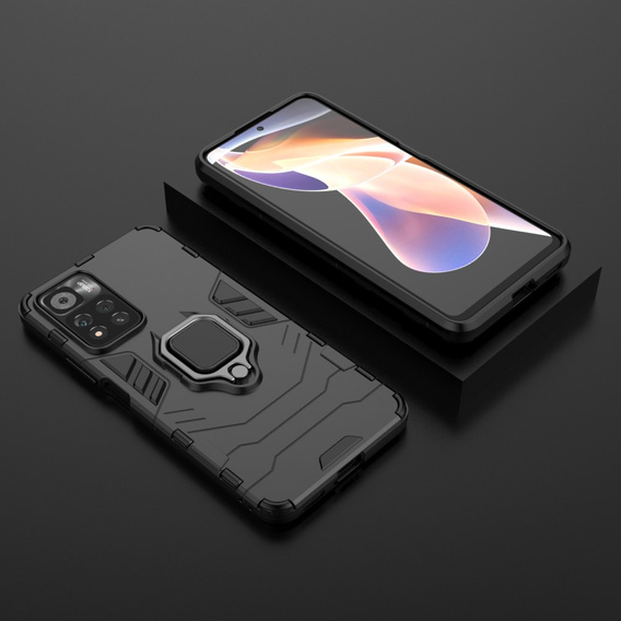Etui do Xiaomi Poco M4 Pro 5G / Redmi Note 11S 5G, Kickstand Ring, czarne
