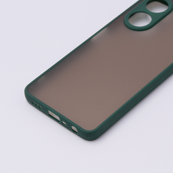 Etui silikonowe do Oppo A78 5G, z ochroną aparatu, przezroczyste / zielone