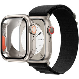 Zestaw Pasek Nylonowy + Etui 2w1 do Apple Watch 7/8/9 45mm, Czarny