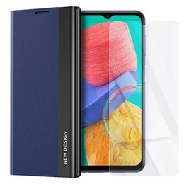 Zestaw Etui Side Magnetic do Samsung Galaxy M33 5G, Granatowe + szkło