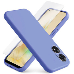 Zestaw Etui silikonowe do Oppo Reno8 T, Silicone Lite, Fioletowe + szkło